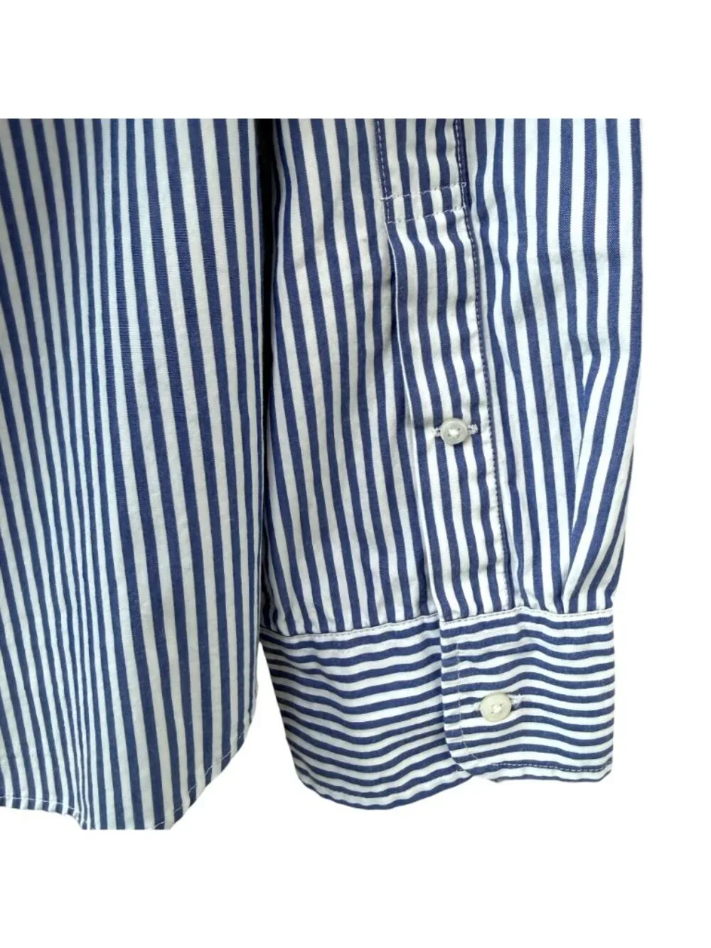 J.Crew Mens Shirt Large Slim Untucked Blue White Stripe Preppy Button Up NWT